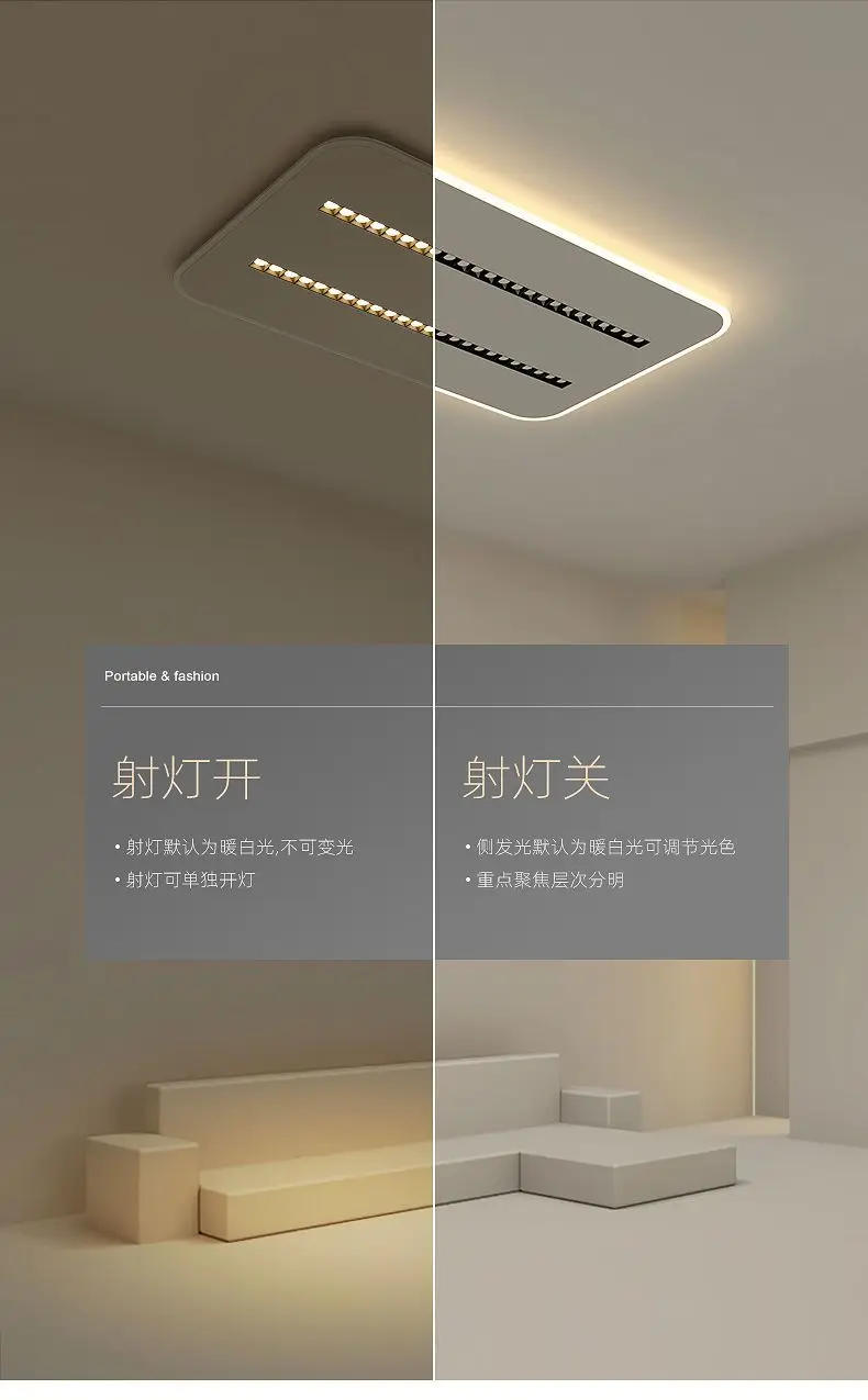 Description Picture 3 of itemLiving room ceiling light with spotlight, artistic creativity, geometric simplicity, modern living room lighting fixtures