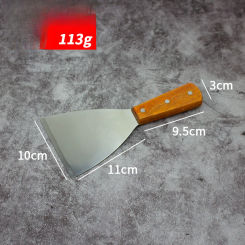 Wooden Handle Cooking Spatula Stainless Steel Multi-purpose Cooking Tuner Kitchen Spatula Barbecue Shovel Kitchen Tool