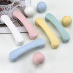 Small Handle Cute Ceramic Drawer Knob Cartoon Simple Style Cabinet Door Pulls Modern Macarons Color Furniture Handles