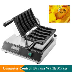 Digital Display 110/220V Electric Banana Waffle Maker Easy To Clean Non-Stick Coating Banana Shape Waffle Machine