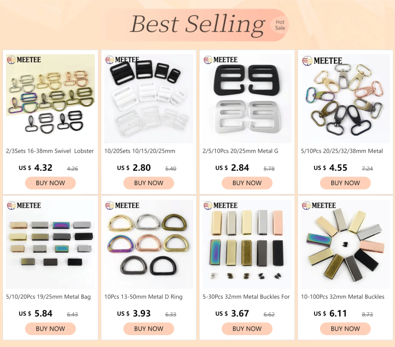 Description Picture 3 of item5-30Pcs 25mm Bag Metal Buckles Screws Corner Clip Clasp Edges Protector Strap Belt Tail End Stopper Button DIY Accessories