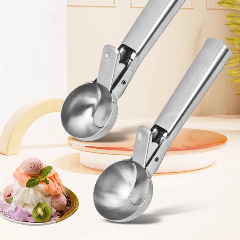 Description Picture 2 of itemStainless Steel Dual-purpose Ice Cream Scoop Ice Cream Scooper Multifunctional Fruit Scoop Kitchen Supplies