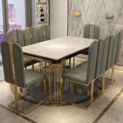 Nordic Light Luxury Marble Dinning Table New Modern Simple Rectangular Dinner Dining Table Mesa Plegable Kitchen Furniture