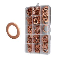 300PCS  M5-M20 Copper Ring Assortment Copper Gasket Drain Plug Kit With Plastic Storage Box Oil Sump Shutter Set Hardware