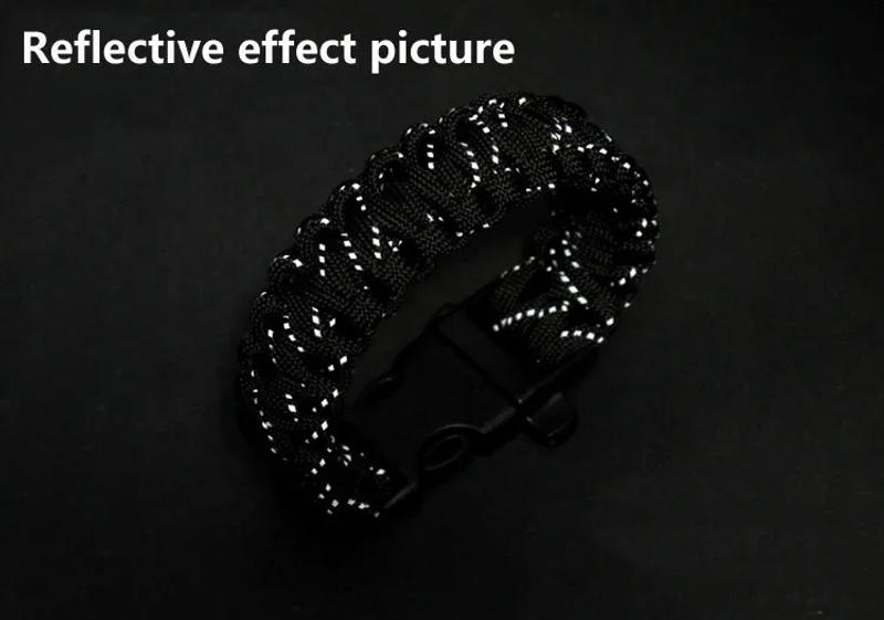 Description Picture 6 of itemReflective Paracord Rope 550 Military 7 Strand Tactical Parachute Cord Camping Tent Rope Warning Line Lanyard DIY Bracelet