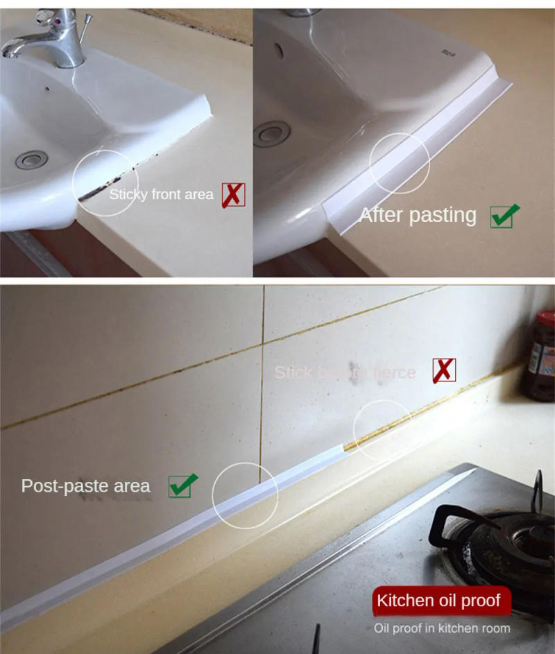Description Picture 5 of itemPVC Waterproof Wall Sticker Self-adhesive Sink Stove Crack Strip Kitchen Bathroom Bathtub Corner Sealant Strip New Style