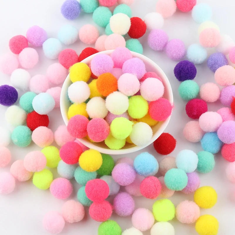 Description Picture 4 of itemSoft Pompom 8 10 15 20 25 30mm Fluffy Fur Pompon Balls DIY Pom Pom For Wedding Decor Handmade KidsToys DIY Sewing Craft Supplies