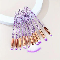 10PCS/set Crystal Spiral Makeup Brush Handle Makeup Brush Blush Brush Makeup Brush Set