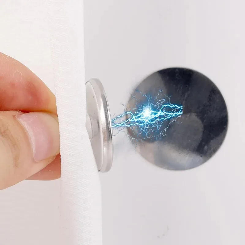 Description Picture 4 of item30/1Pairs Magnetic Curtain Clips Self-Adhesive Wall Mounted Magnet Buckle with Patch Detachable Shower Curtain Fixed Fasteners