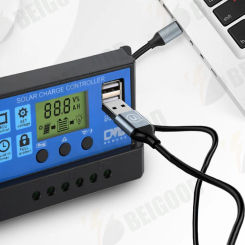 10/20/30A MPPT Solar Charge and Discharge Controller LCD Display Dual USB Auto Solar Cell Panel Charger Regulator