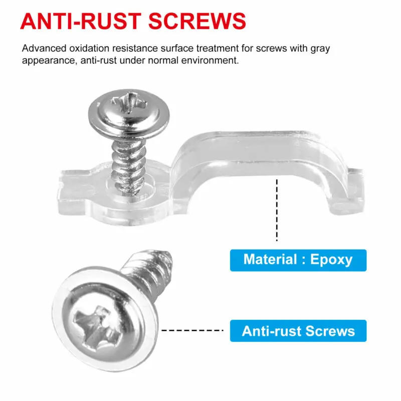 Description Picture 6 of item50/100 Mounting Brackets Clip  -Side Fixing Clips For 5050 LED Strip Light Bar Woodworking Accessories Wood Carpentry Tools