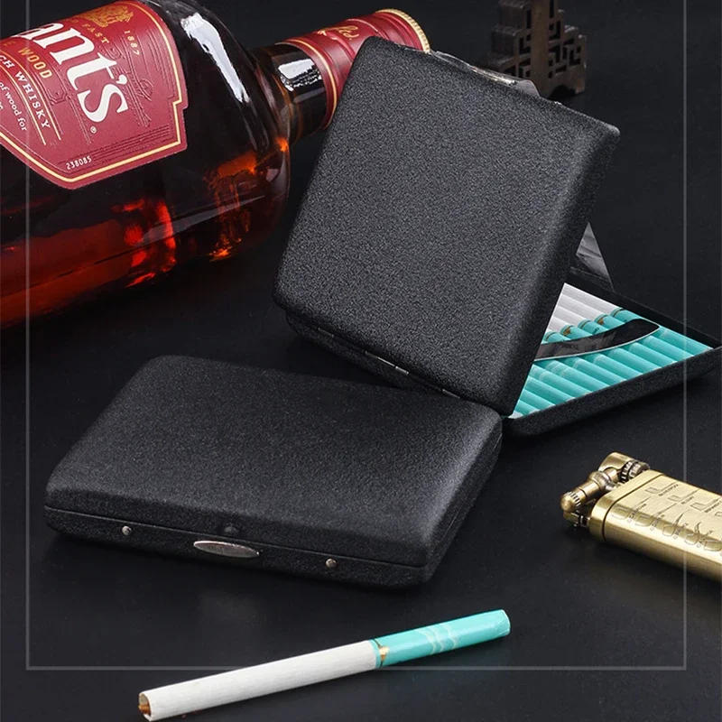 Description Picture 4 of itemBlack Frosted Cigarette Storage Box Universal Tobacco Case Pocket Metal Smoking Cases Smoking Accessories