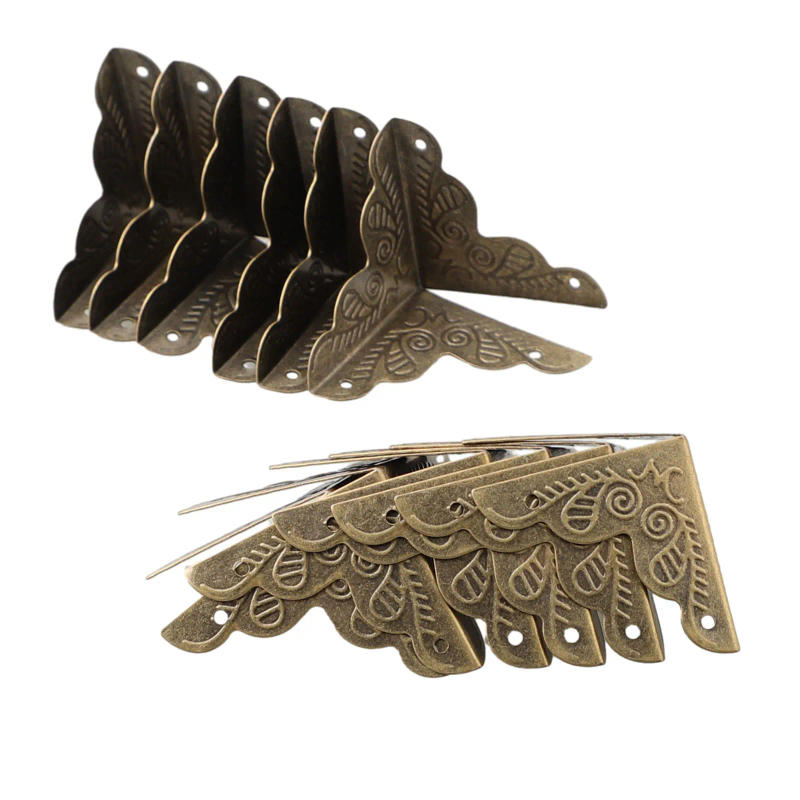 Description Picture 2 of itemBrand New Easy Install Practical Case Box Corners Brackets Protector Triangle With Screws Decorative Edge 12pcs