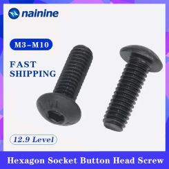 ISO7380 12.9 Level Black Hexagon Socket Button Head Screw Furniture Mushroom Cap Hex Bolts M3-M10