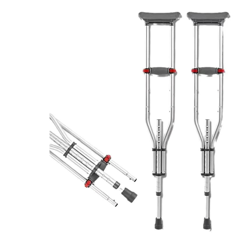 Description Picture 3 of itemAluminum Alloy Detachable Foldable Underarm Crutches Armpit Crutch Elderly Disabled Walking Stick Mobility Aid Walking Crutches