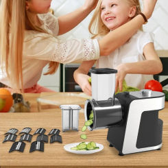 Vegetable Cutter Slicer Chopper Machine with 5 Set Blades Thick Wire Wavy Grinding Garlic Cheese Kitchen Accessories Tool