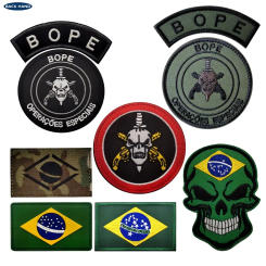 BOPE Brazil Patches Armband Operacoes Especiais Embroidery Hook Loop Applique PVC Emblems badges