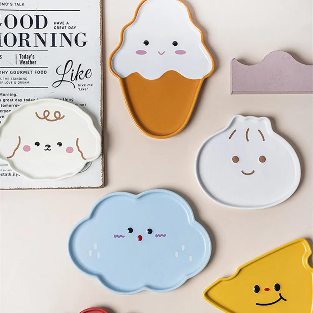 Description Picture 2 of itemLovely Ins Cartoon Ceramic Plate Tableware Dessert Dinner Plates Cute Dog Bear Cheese Ice Cream Kitchen Tools Household Gift