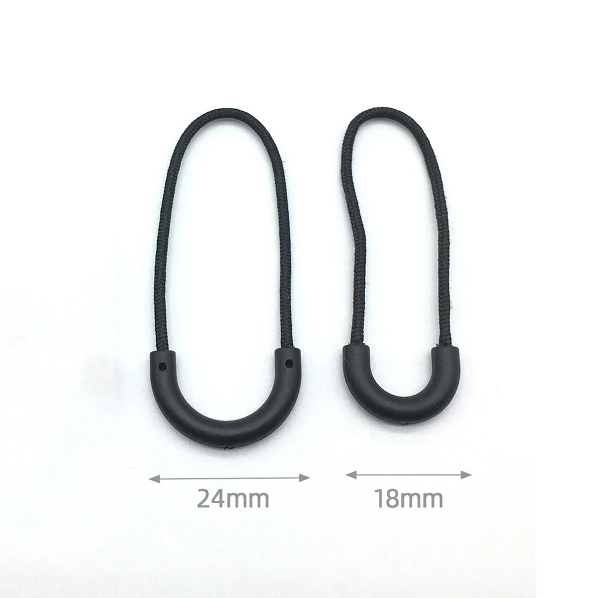 Description Picture 2 of item10pcs Plastic Zipper Pulls Cord Zip Puller Clip Durable Replacement Ends Lock Clothing Backpack Luggage Accessories Black