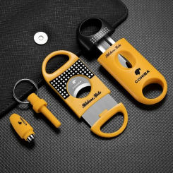 All-In-One Cigar Tool Kit - Perfect Gift Set with Ashtray, Cutter, Punch and Single-Slot Humidor