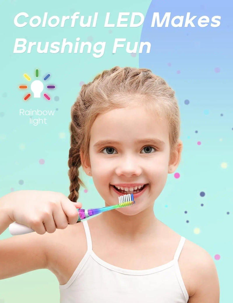Description Picture 2 of itemSeago Electric Toothbrush for Kids Sonic Clean Teeth Special Soft Brush for Kids 2 Minutes Timer with 8 Extra Brush Heads