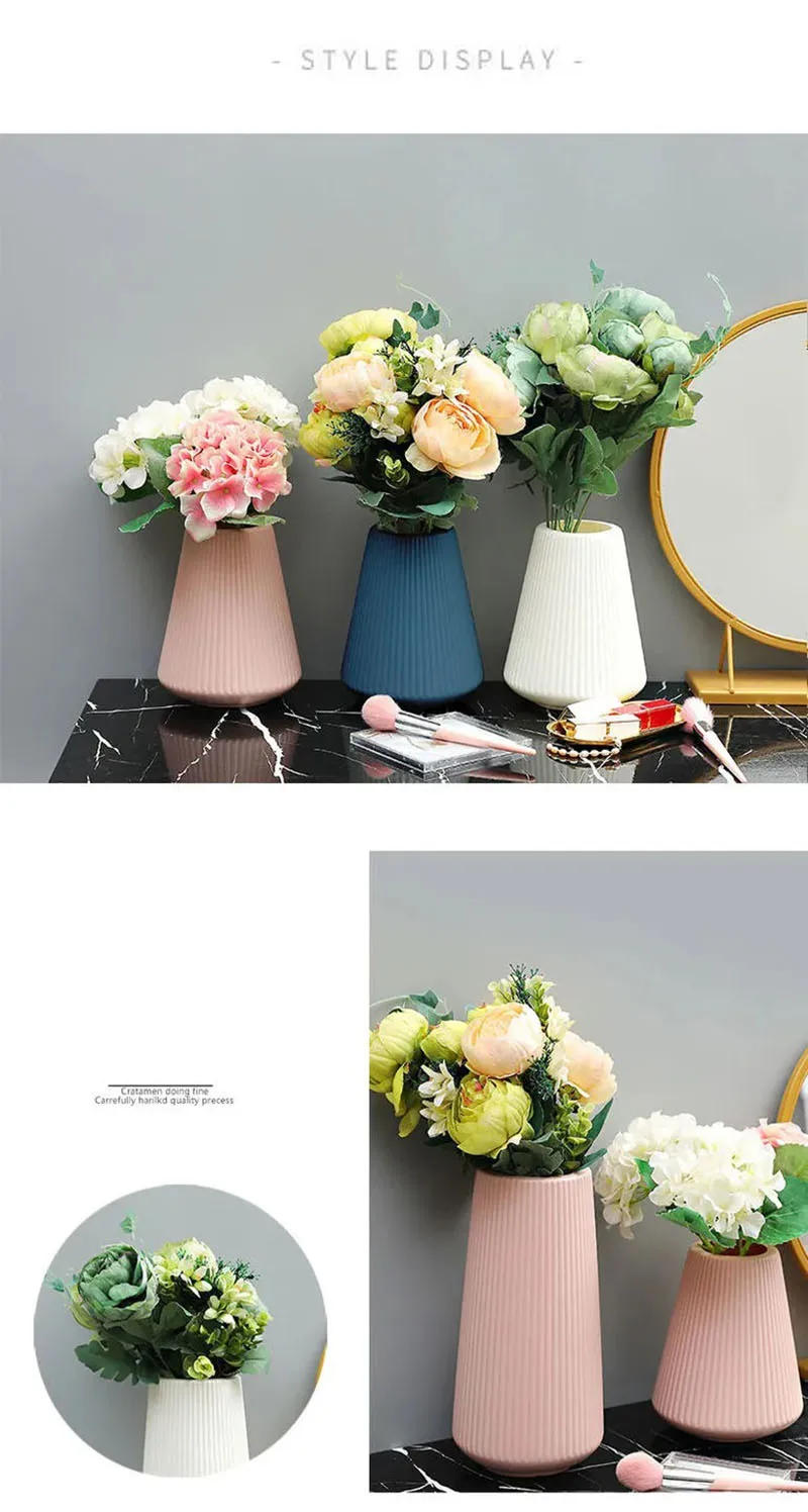 Description Picture 6 of itemMorandi Plastic Vase Living Room Decoration Ornaments Modern Origami Plastic Vases for Flower Arrangements Home Decoration