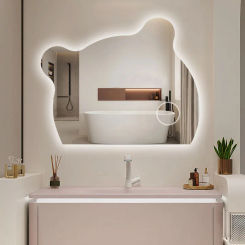 Fashion Design Mirror With Led Light Illuminated Bathroom Mirror Touch Switch Led Bath Mirror With Wholesale Price