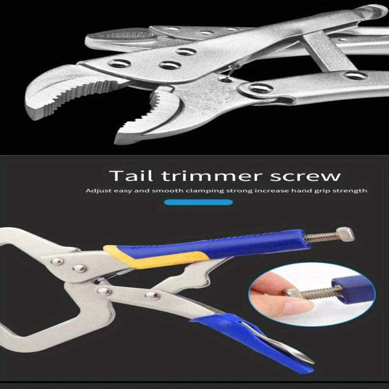 Description Picture 6 of item1pc Heavy Duty 6in Metal Face Clamp for Woodworking and Welding - Adjustable C- clamp Pocket Hole Locking Pliers Set