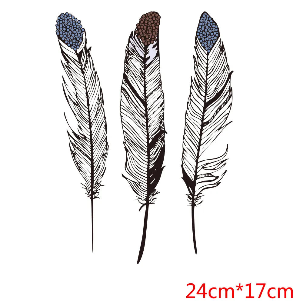 Description Picture 6 of itemFeather Patch Patches for Clothing Heat Transfer Stickers Iron on Transfers for Clothing Parches Bordados Para La Ropa Applique