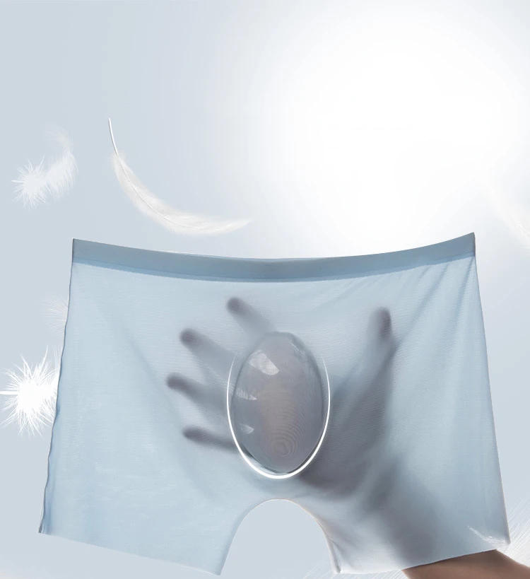 Description Picture 6 of itemMen Panties Boxers Transparentes Hombre Ice Silk Seamless Underwear Ultra-thin Boxer Shorts For Male Underpants Boxershorts