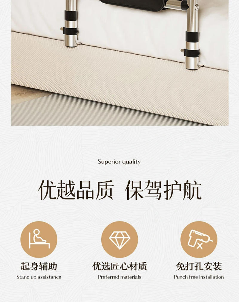 Description Picture 3 of itemGrab Hand Rail Bar Safety Rod Handle Support Bar Safety Toilet Seat Disabled Accessories Handrail Bed Safety Railing 화장실 손잡이