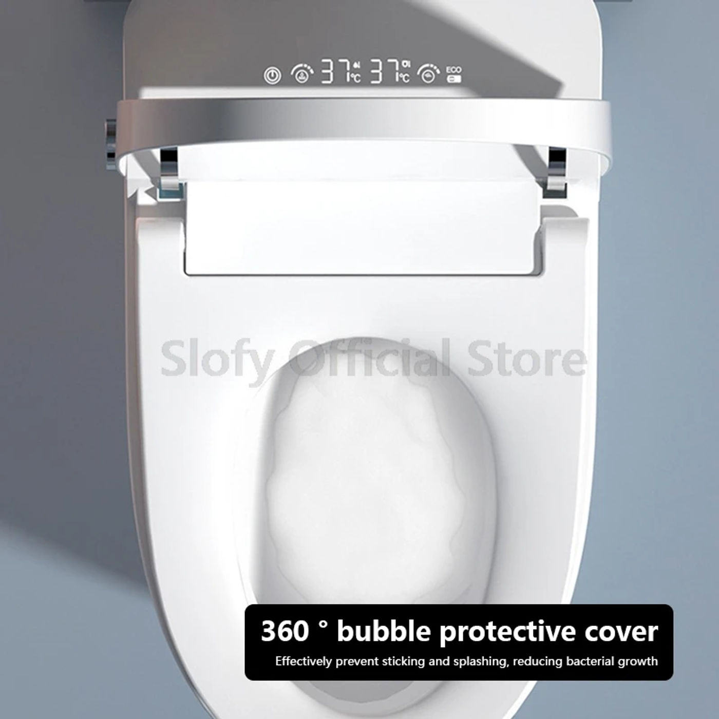 Description Picture 4 of itemElongated Smart Toilet Bidet Built In Water Tank Heated Seat Intelligent Integrated Toilet Night Light Blackout Flush FoamShield
