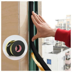10M EVA Black Sponge Self-adhesive Door and Window Sealing Strip, Sound Insulation, Waterproof and Anti-collision Sealing Strip