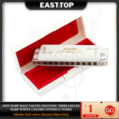 EASTTOP T008LS 10 Hole 20 Tone Diatonic Harmonica Transparent Comb With White Cover Professional Musical Instruments