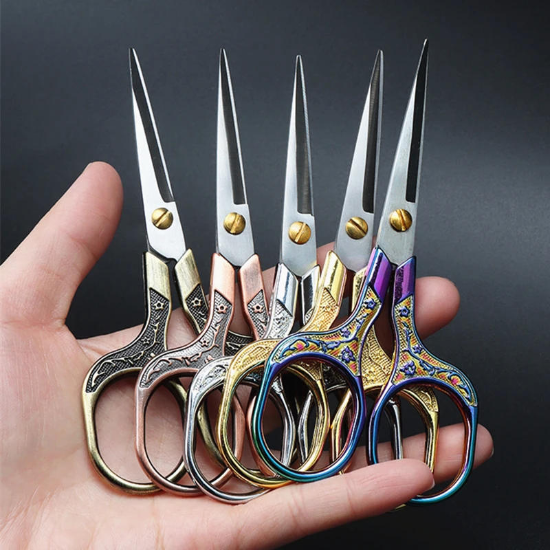 Description Picture 2 of itemRetro Zakka Stainless Steel Vintage Scissors Sewing Stationery Grooming Cutter Embroidery Cross-stitch Yarn Thread Tools Shears