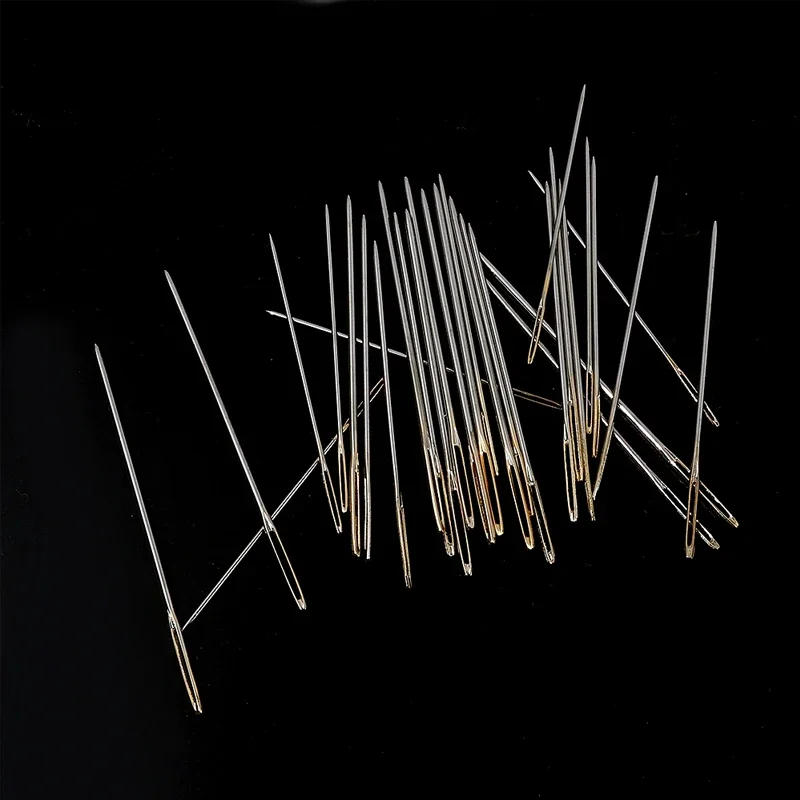Description Picture 6 of item30/60Pcs Large Eye Cross Stitches Needles with Threader DIY Stitch Embroidery Needlework Threading Needle Hand Sewing Tools