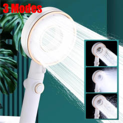 3 Modes Adjustable Showerheads High Pressure Shower Head Water Saving One-Key Stop Water Spray Nozzle Bathroom Faucet Accessory