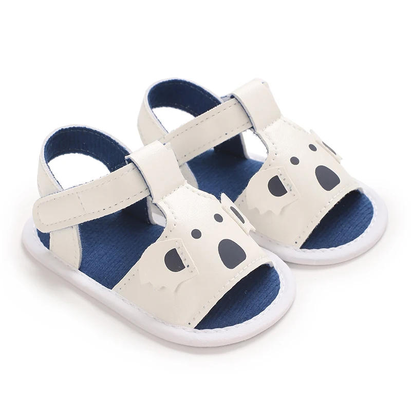 Description Picture 3 of itemSummer Cute Cartoon Baby Sandals Boys and Girls Shoes Flat PU Cloth Sole Baby Shoes First Step Outdoor Beach Sandals 0-18M