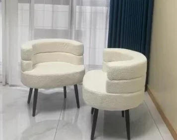 Description Picture 4 of itemWhite Living Room Chairs Nordic Design Velvet Comfy Portable Dining Room Armchair Sofa Chaise Pliante Home Furniture