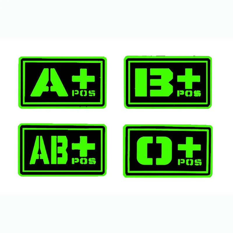 Description Picture 4 of item5*3CM/3D PVC Rubber First Aid Blood Group Emblem Glow In The Dark Patches,Military Tactical Badges Hook Patch For Backpack,Hat