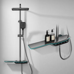 Smart Thermostatic Shower System Set Intelligent Digital Bathroom Shower Faucet Set Temperature Display Rainfall Shower Set
