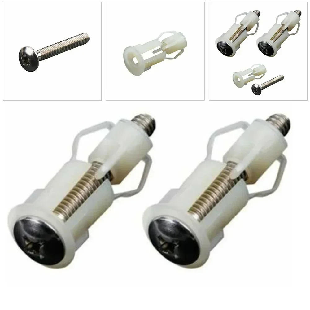 Description Picture 3 of item2Pcs Top Fix Toilet Cover Seat Screws Well Nut Pan WC Blind Hole Fitting Kit For Universal Hinges Commode Household Tools 2023