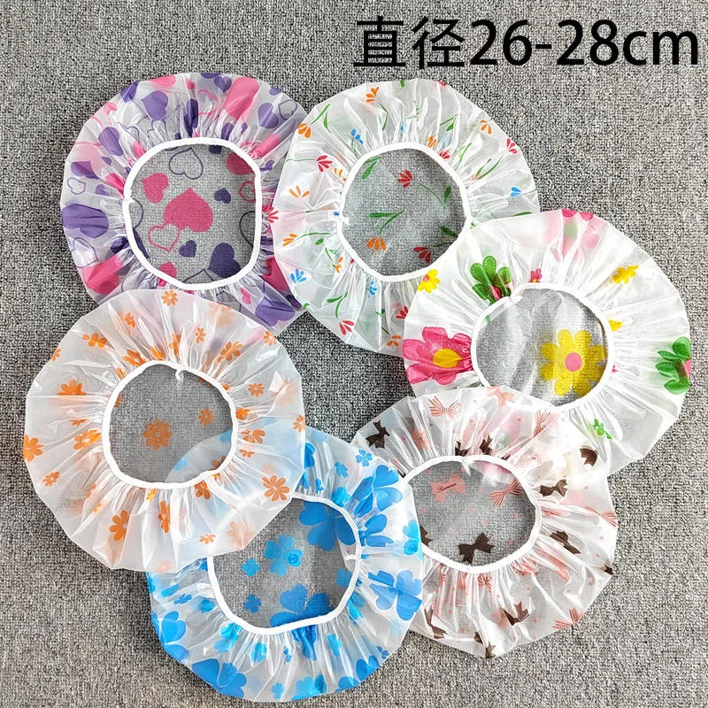 Description Picture 4 of item1/5pcs Waterproof Shower Cap Thickened Elastic Shower Cap Shower Cap Ladies Spa Bath Accessories Hair Salon Коврик Для Ванной