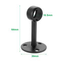 2 Pcs Black Flange Rod Holders Fit Ceiling Wall Hanging Balcony Clothes Drying Pole Curtain Closet Shower Rod Matching Screws