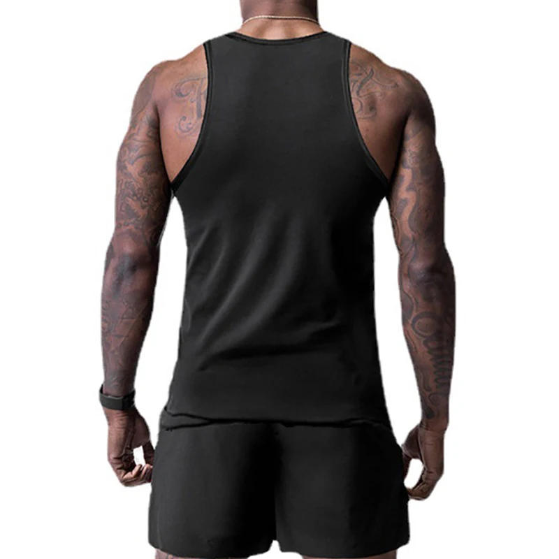 Description Picture 4 of itemNew Brand Summer Quick-drying Men's Gym Sports Tight Slim Fit Running Basketball Round Neck Printed Tank Top
