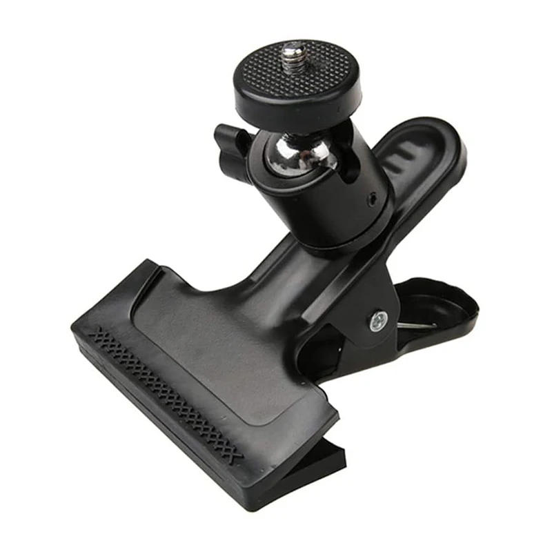 Description Picture 2 of itemMetal Camera Clip Clamp Flash Holder Mount with 360 Swivel Photography Ball-Head 1/4" Threaded Screw for Camera Tripod SLR DSLR