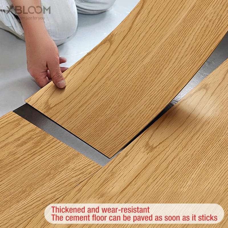 Description Picture 4 of item10pc Self-adhesive Wood Grain Floor Wall Sticker Modern Style PVC Living Room Toilet Kitchen Home Floor Decor Waterproof Sticker