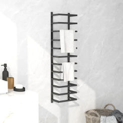 vidaXL Towel Rack Black 24x12x96 cm Steel /bathroom facilities/bathroom hardware/towel rack