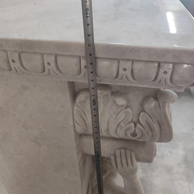 Description Picture 6 of itemMarble Fireplace SetModern Luxury Indoor Beige Marble Stone Fireplace Frame Mantel Surround For Home Decor