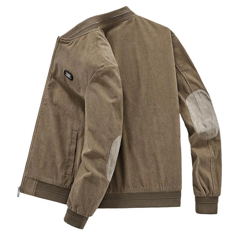 Description Picture 5 of itemMen's Casual Vintage Corduroy Denim Jacket Men Streetwear Motorcycle Windbreaker Military Bomber Varsity Coats jaqueta masculina